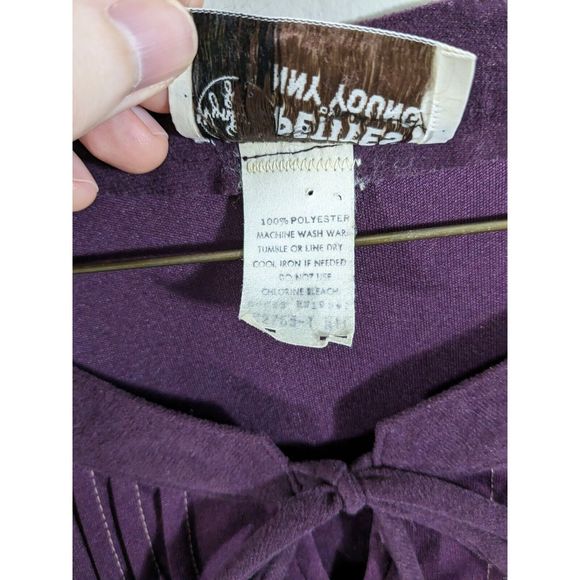 Vintage John Wynkoop for Penny Young plum dress polyester size m 1970s VTG - Picture 6 of 11